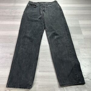 VINTAGE Levis Jeans Mens 34x34 (32x34) Black Denim Relaxed Straight Dark 90s